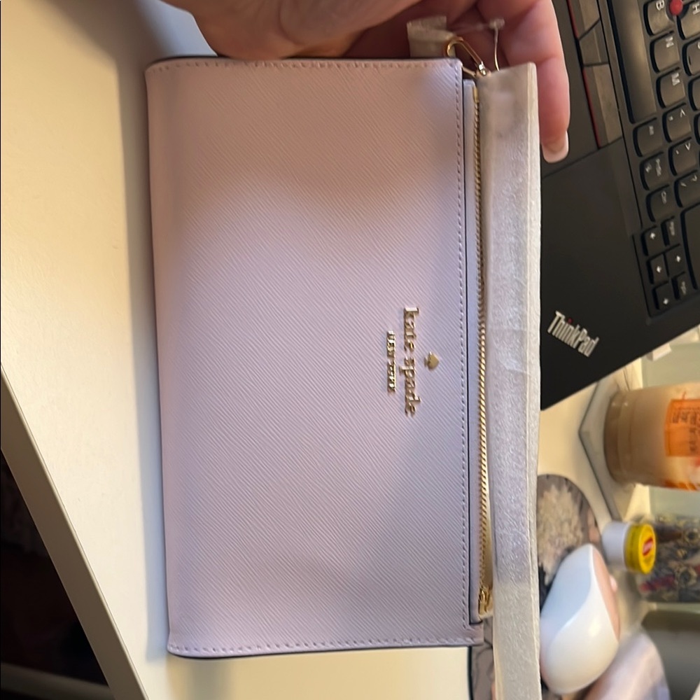 Kate Spade Pink Wristlet with Textured Leather
